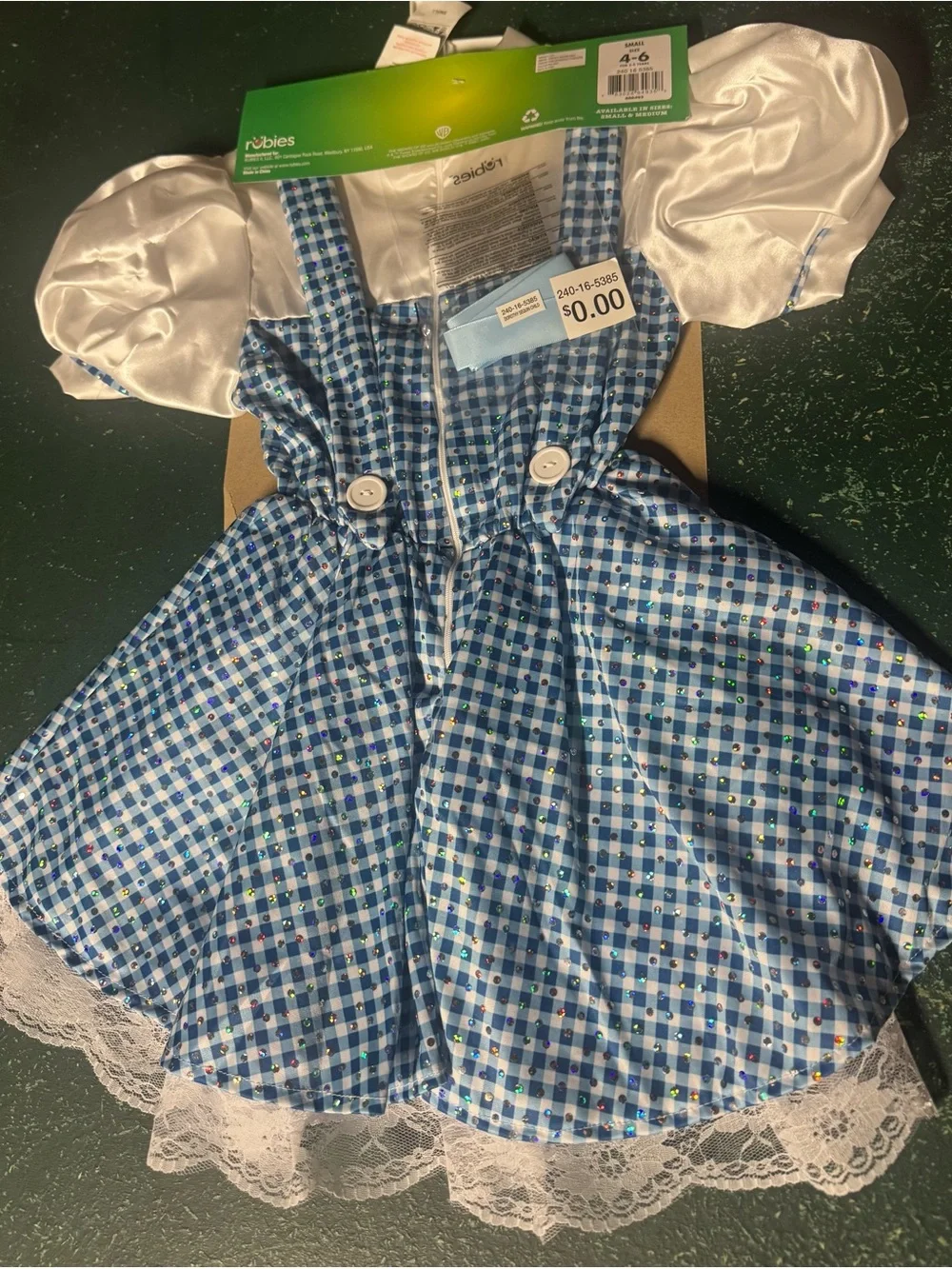 Dorothy Wizard of Oz Costume - Size S - NWT